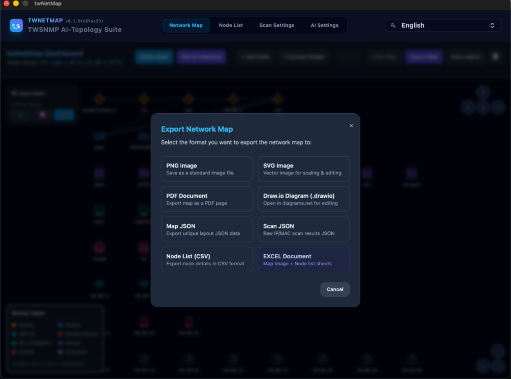 Exporting Network Map